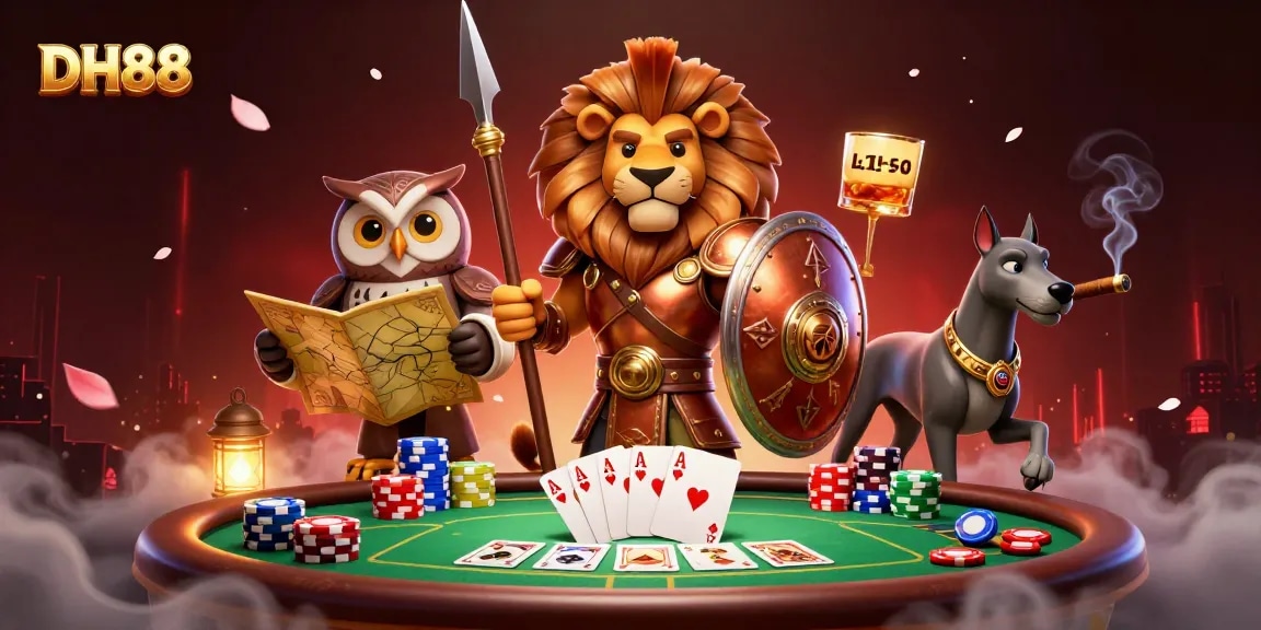 Engage in thrilling DH88 poker action with dynamic gameplay elements surrounding heroic characters.