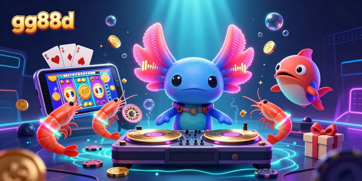 Engage with the vibrant gaming scene at gg88d with an axolotl DJ and nautical friends.