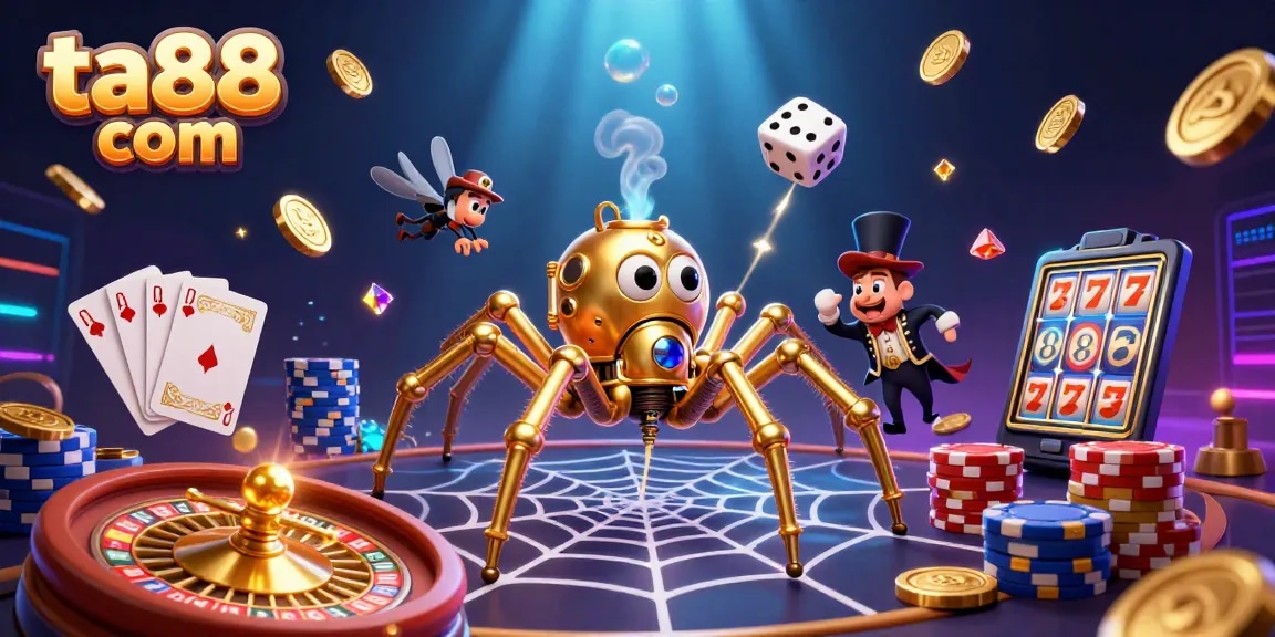 Experience thrilling wins at ta88 com with dynamic slots and a steampunk spider webbing gold coins.
