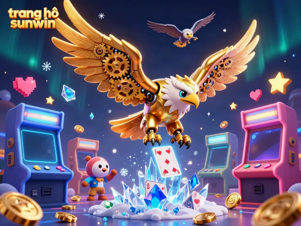 Experience the vibrant gaming world of trang chủ sunwin with dynamic casino elements and golden eagle action.