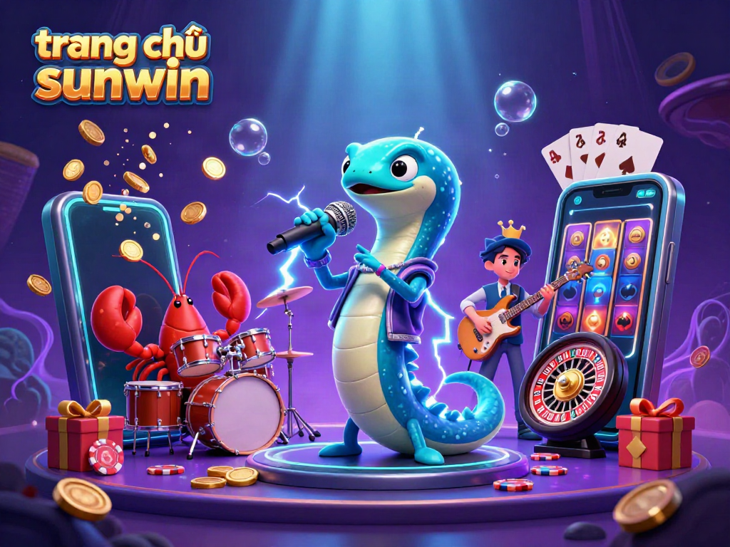 Experience the excitement of gaming at trang chủ sunwin with colorful illustrations of slots and casino fun.