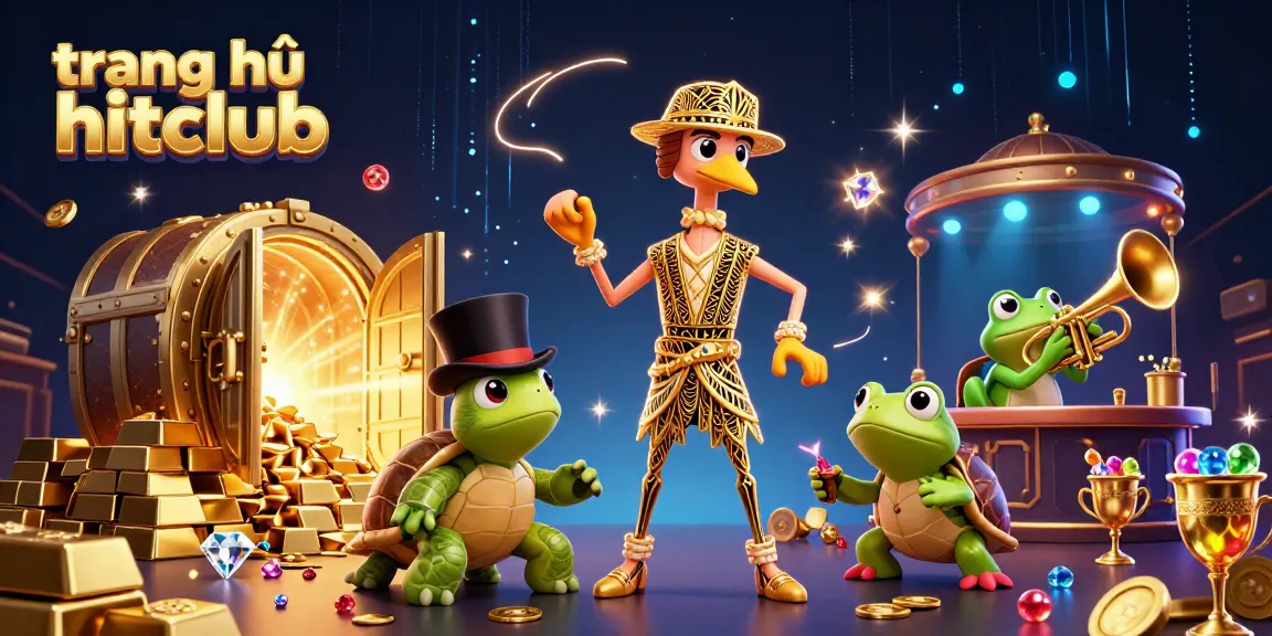 Engage with the vibrant world at trang chủ hitclub, featuring a flapper crane, a turtle in a top hat, and dynamic treasures.