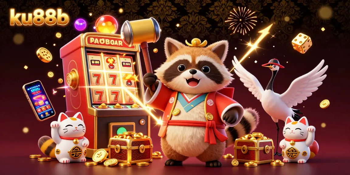 Experience thrilling gameplay at ku88b with vibrant slot machine jackpots and cheerful characters.