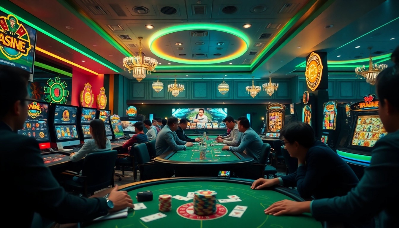 Exciting online casino gaming scene featuring multi-player interactivity at https://88clb.bond/ with rich colors and inviting atmosphere.