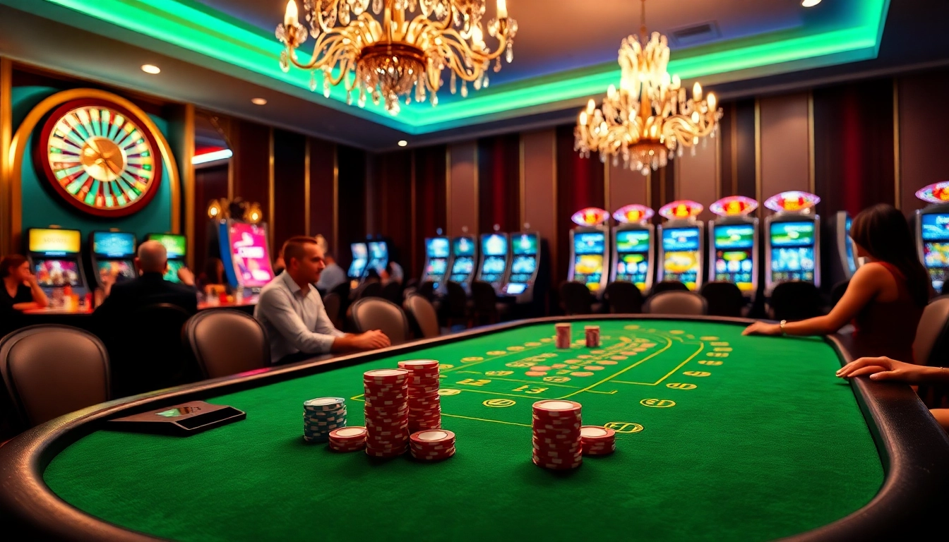 Kubet casino excitement at a lively blackjack table, capturing thrilling gameplay with vibrant colors.