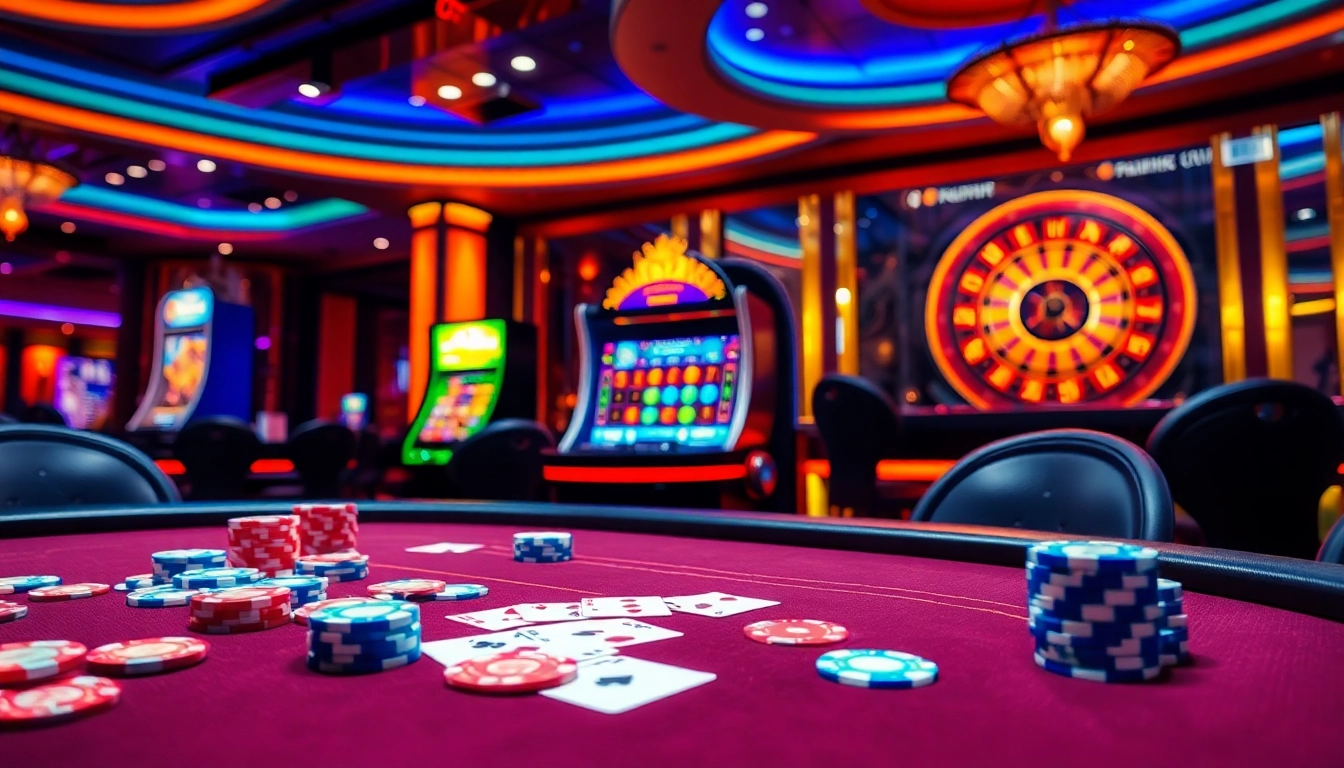 Experience thrilling gameplay at Hitclub with dynamic poker chips and vibrant casino visuals.