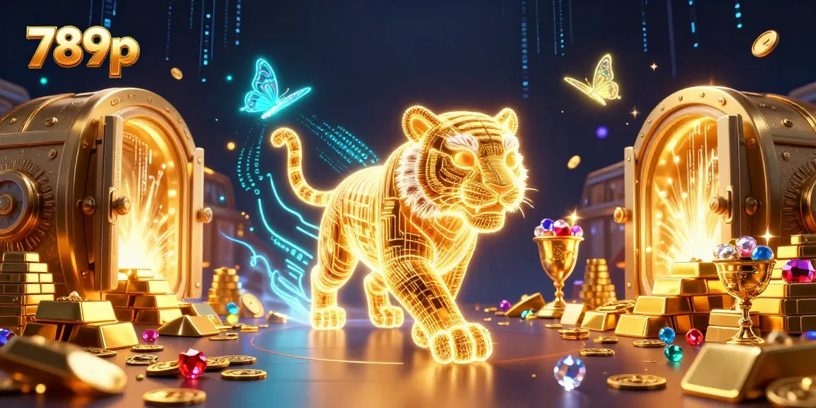 Engage in high-stakes gaming with 789p's vibrant 3D casino illustration full of treasures.
