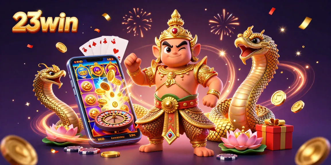Play exciting slot games at 23win as a friendly guardian and Naga serpents bring luck!