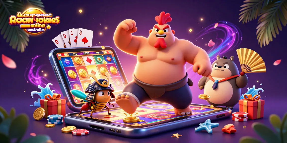 Engage in thrilling gameplay at au.crazyvegas.com real pokies online australia with colorful slot machines and dynamic casino elements.